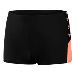 Speedo Boom Logo Splice Jungen Badehose Schwarz/orange/lachsrosa