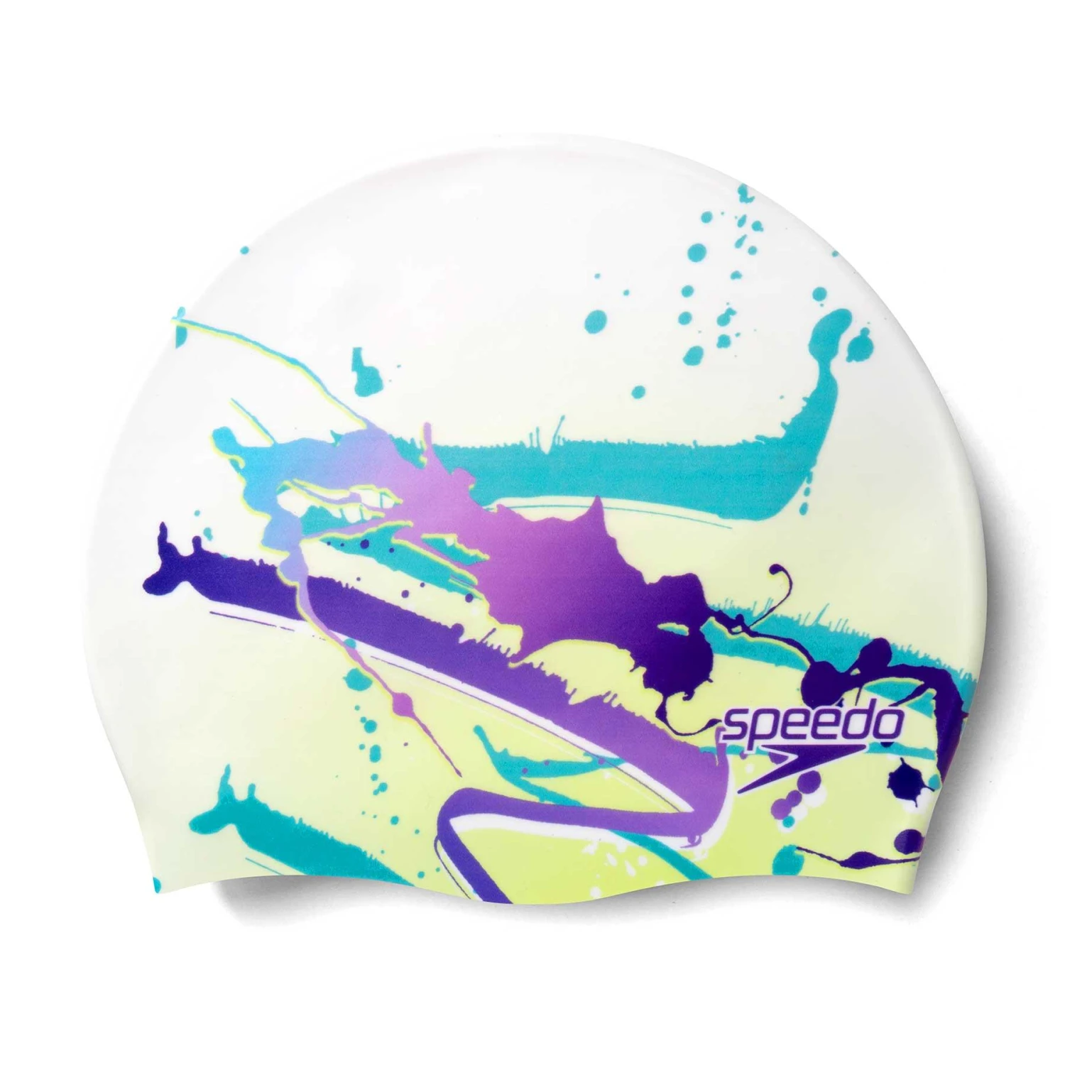 Speedo Digital Print Schwimmkappe Grün-weiß/lila/blau 3 Speedo Digital Print Schwimmkappe Grün-weiß/lila/blau